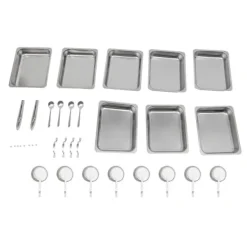 Tillbehör För Matservering-Chafing Dish Buffévarmare - Set - 4-pack - 9 L - 53 x 33,5 cm - Höjd 30 cm - För ca 10 personer - Ljusgrå