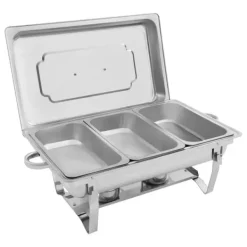 Tillbehör För Matservering-Chafing Dish buffévärmare, vit, 6/9 L, 3×3 L insatser, för storkök, catering & buffé