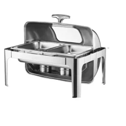 Chafing Dish, Hållbar Rostfritt Stål, Rulltoppsdesign,Silverfärgad