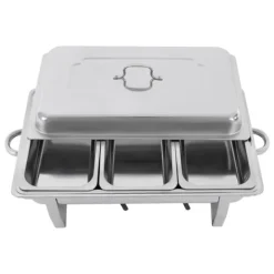 Chafing Dish, 3-kompartment, Justerbar Värme/Kylning,Silver