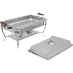 Tillbehör För Matservering-Chafing Dish, Rostfritt Stål, 2,38 Gallon, Justerbar Värme, Hållbar Design, Lämplig för Evenemang