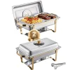 Tillbehör För Matservering-Chafing Dish, Rostfritt Stål, Halvstor Panna Kompatibel,2 pack