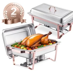 Tillbehör För Matservering-Chafing Dish, Rostfritt Stål, 8 Quart Kapacitet,rosaguld