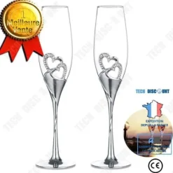Champagneglas - TD® - 1 Grupp (2) - Kristallglas - Bröllopsgåva - 5 cm i diameter