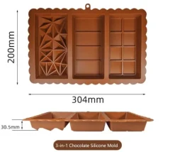Bakning-Chokladform Dubai 3-i-1, Silikon, BPA-fri