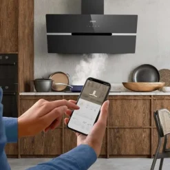 CIARRA Fläktkåpa 90cm A+++ 650m3/h Booster 4 hastigheter Touchknapp Köksfläkt Svart