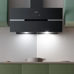 CIARRA Fläktkåpa 90cm A+++ 650m3/h Booster 4 hastigheter Touchknapp Köksfläkt Svart