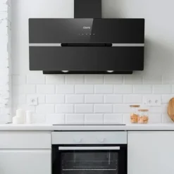 CIARRA Fläktkåpa 90cm A+++ 650m3/h Booster 4 hastigheter Touchknapp Köksfläkt Svart