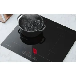 Spishällar-CIARRA Induktionshäll 4 zoner 2 modulförstärkare 7200W Barnsäkerhetstimer 59cm Sensitive Touch Svart glas