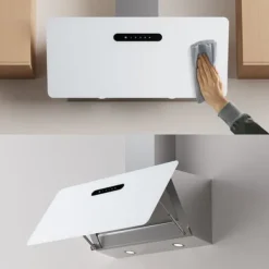 Köksfläktar-CIARRA Kåpa 90cm A+++ 650m3/h Booster 4 Hastigheter Touchknapp Köksfläkt Vit CD9736KW