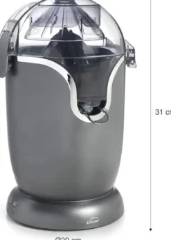 Citruspress - Automatisk - Grå - Droppstoppsystem - Diskmaskinvänlig - Kompakt