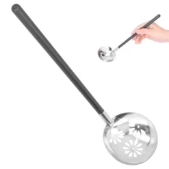 Hålslevar-26CM rostfritt stål rund sked Hot Pot slev Matservis för hemmet kök Restaurang HotelColander