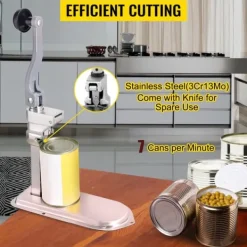 40cm 7st/min manuell kommersiell konservöppnare, effektiv skärning, 2 monteringssätt, arbetsbesparande vridhandtag, lätt och hållbar