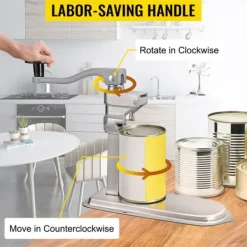 40cm 7st/min manuell kommersiell konservöppnare, effektiv skärning, 2 monteringssätt, arbetsbesparande vridhandtag, lätt och hållbar