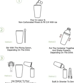 Verktygsset För Drinkar-Cocktail Mixer Set - 5 delar