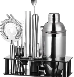 Cocktail set Dubbel shaker 750ml Rostfritt stål Silver 13 delar