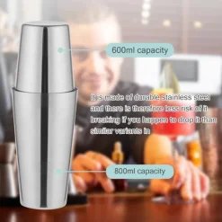 Cocktail set Dubbel shaker 750ml Rostfritt stål Silver 10 delar