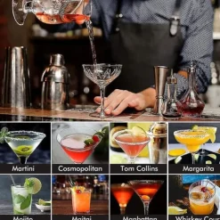 Verktygsset För Drinkar-Cocktail shaker Set - Rostfritt stål Silver 5 dela