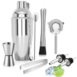Cocktailset 9-delar Barset 550ml Shaker Rostfritt Stål