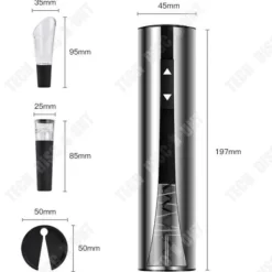 Coffret present till elektrisk korkskruv - TD® - RL-WO36C - Rostfritt stål - Uppladdningsbar - Multifunktionell