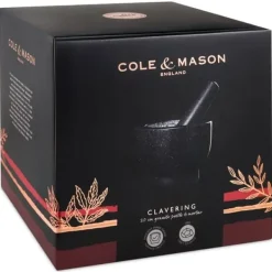 Cole - murare - H122126 - Clavering mortel och mortelstöt, 20cm, mortel och mortel för kökskryddor, granit, 2 års garanti