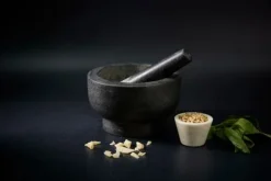 Cole - murare - H122126 - Clavering mortel och mortelstöt, 20cm, mortel och mortel för kökskryddor, granit, 2 års garanti