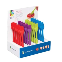 Colourworks Display med 24 mini-silikonbakpenslar i matchande färger