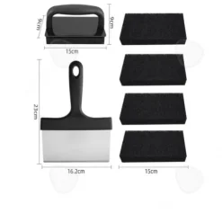 Köksskrapor-CONFOZEN Rostfri Grill Grill Nätrengöringsborste - Teppanyak skursvamp