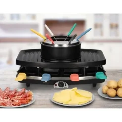 Fondueset-Continental Edison FD12881 Raclette och Fondue 8 personer - Svart