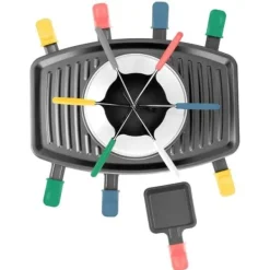 Fondueset-Continental Edison FD12881 Raclette och Fondue 8 personer - Svart