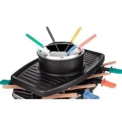 Fondueset-Continental Edison FD12881 Raclette och Fondue 8 personer - Svart