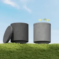 Ishink & Kylare-Cool Bar sidobord med avtagbar topp, 10 L dryckeskylare, bistrobord för fest/camping, ljusgrå