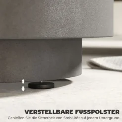 Cool Bar sidobord med avtagbar topp, 10 L dryckeskylare, bistrobord för fest/camping, ljusgrå