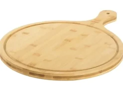 Skärbrädor-Cozze®pizza skärbräda med handtag Ø350x20 mm.