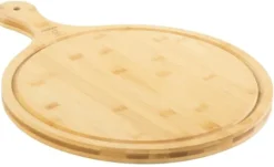 Skärbrädor-Cozze®pizza skärbräda med handtag Ø350x20 mm.