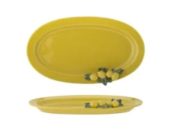 Serveringsfat & Skålar-CREATIVE COLLECTION Limone Serveringsfad, Gul, Stentøj