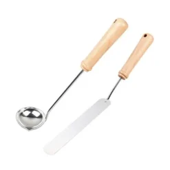 Stekspadar-Crepespatel i bok i rostfritt stål