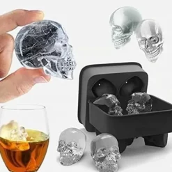 Isformar-3D Skull Silikonform för isbitar, choklad, glass, whisky, vin, cocktails[H1295]