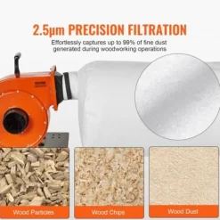 Dammsamlare 781,54 m³/h 425x600 mm 80 L Stål Mobil Verkstad