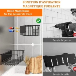 Kylskåp-DÄCK Magnetisk kylhylla - 2 delar - Köksförvaring - Kryddhållare i metall