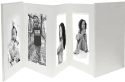 Deknudt Leporello grått 8x13x18 linne 8 bilder A66DC7 8PH ( A66DC78PH_13.0X18X0 )