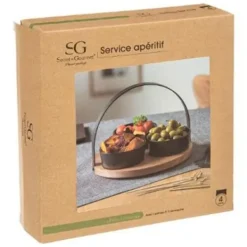 Tillbehör För Matservering-4-delad aperitifset 