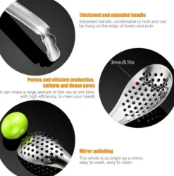 3-delad kulsked, kaviarsked i rostfritt stål för att ta ut oliver och kapris ur burken, molekylär gastronomibar äggsked kök