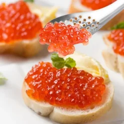 3-delad kulsked, kaviarsked i rostfritt stål för att ta ut oliver och kapris ur burken, molekylär gastronomibar äggsked kök