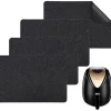 Grytlappar & Grillvantar-4-delade halkfria värmebeständiga mattor för köksapparater, bänkskydd för airfryer, tvättbara filt- och silikonmattor, 12 x 17 tum, svarta