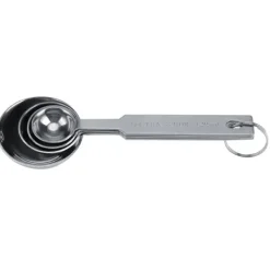 Mått & Måttskedar-4-delade mätskedar i rostfritt stål för torra och flytande ingredienser