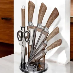 DELAR SET KÖKSKNIVSTÄLL MED SLIPP OCH SAX E-6265