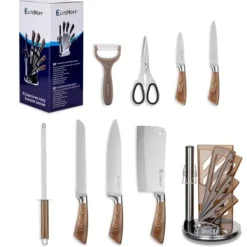 DELAR SET KÖKSKNIVSTÄLL MED SLIPP OCH SAX E-6265