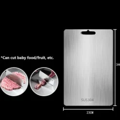 Skärbrädor-3-delars Set med Dubbelhäftande Skärbräda i Rostfritt Stål, Mögel- och Fukttålig