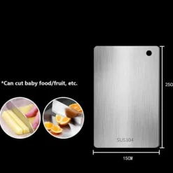 Skärbrädor-3-delars Set med Dubbelhäftande Skärbräda i Rostfritt Stål, Mögel- och Fukttålig